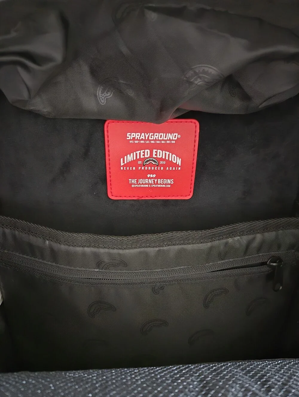 Sprayground Drip Gold Shark Backpack